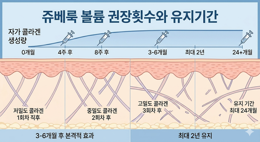 구월동 쥬베룩 볼륨 유지기간 시술 횟수 및 자가 콜라겐 생성 과정