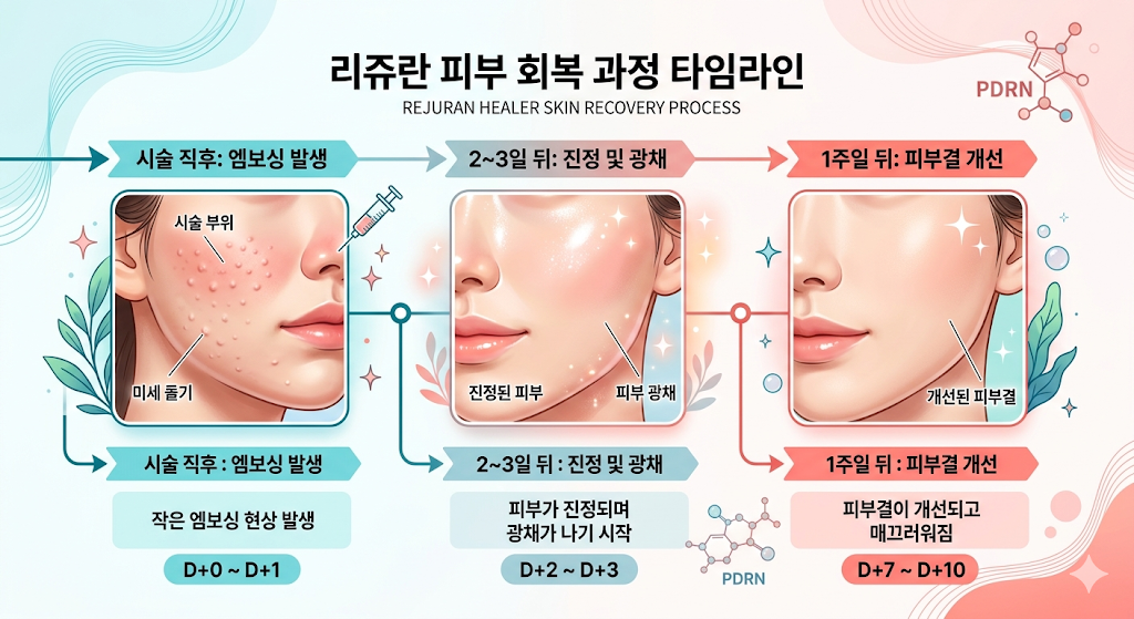 구월동 리쥬란 피부 회복 과정 타임라인