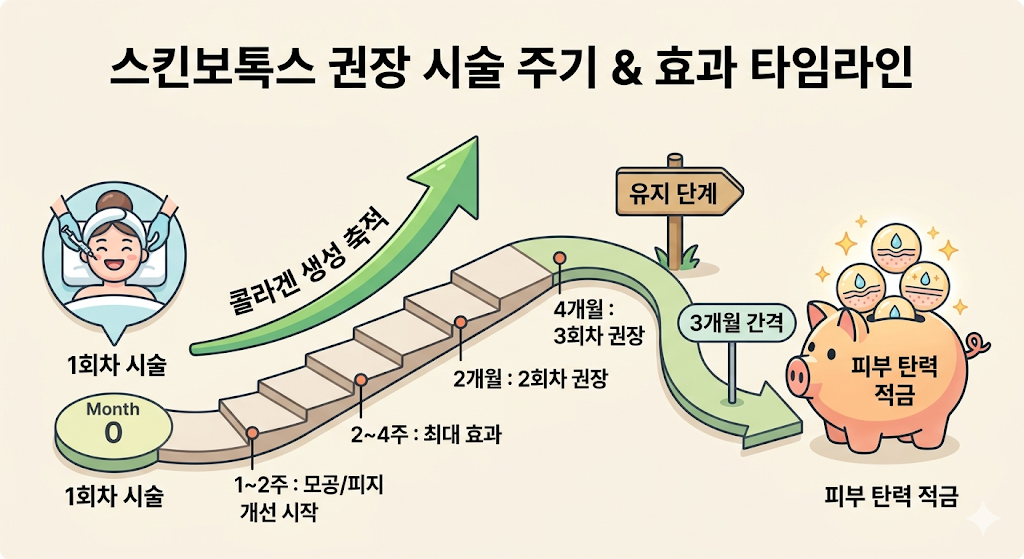 구월동 스킨보톡스 권장 시술 주기 및 유지기간 타임라인